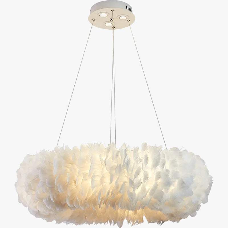 Noordse LED Kroonluchter met Scandinavische Veren