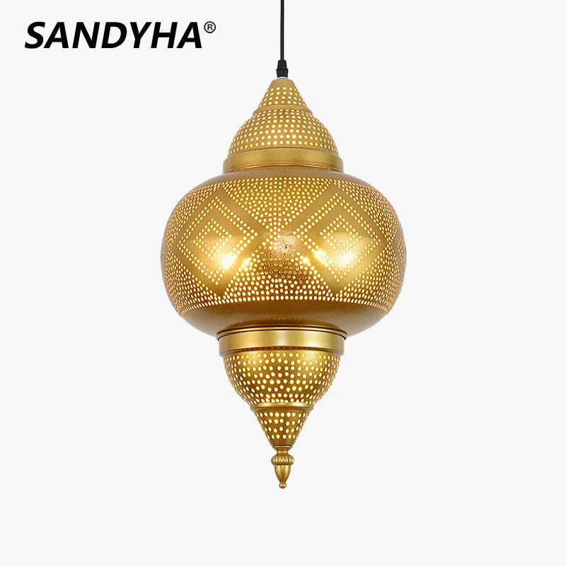 led-kroonluchter sandyha in zuidoost-Aziatische stijl gouden interieurdecoratie