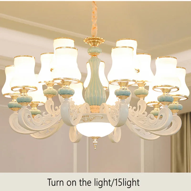 moderne keramische kroonluchter voor elegante binnenverlichting