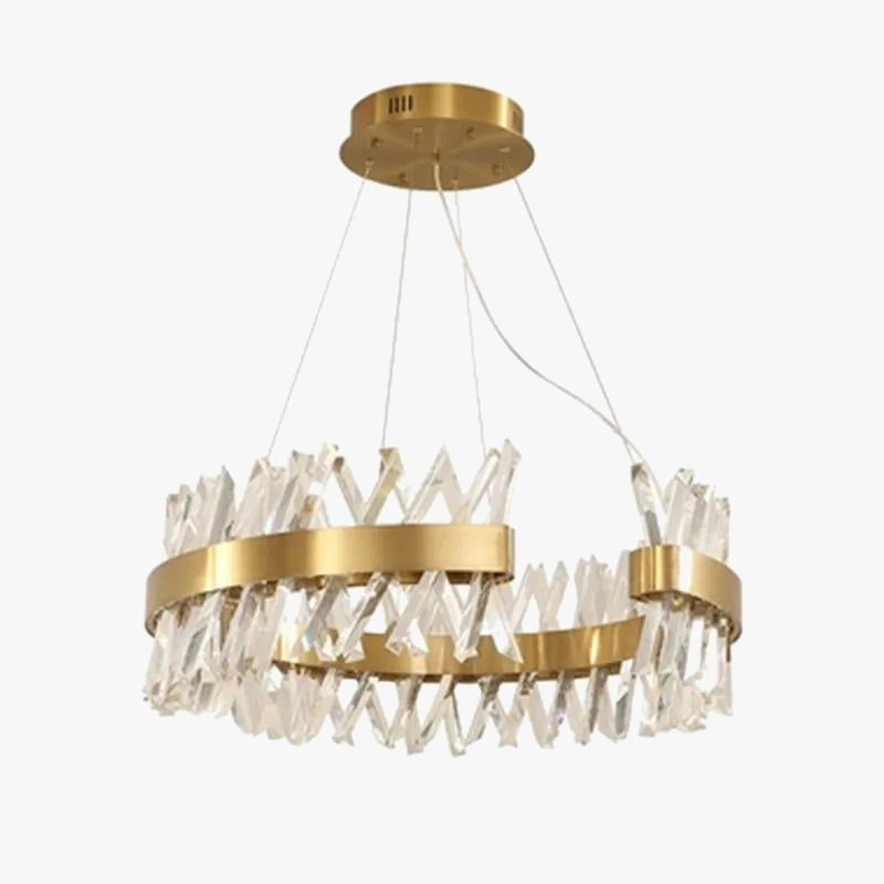 moderne gouden kristallen kroonluchter met led-verlichting en elegant design