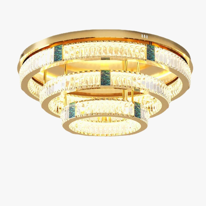 moderne ronde kristallen kroonluchter met 3 lagen en led
