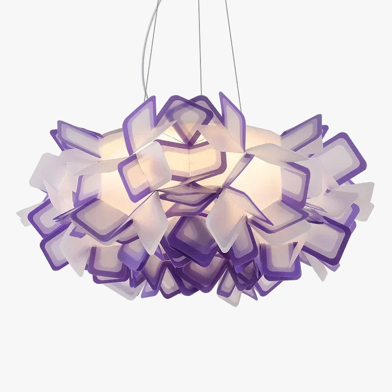moderne led-kroonluchter met oogbescherming en veren