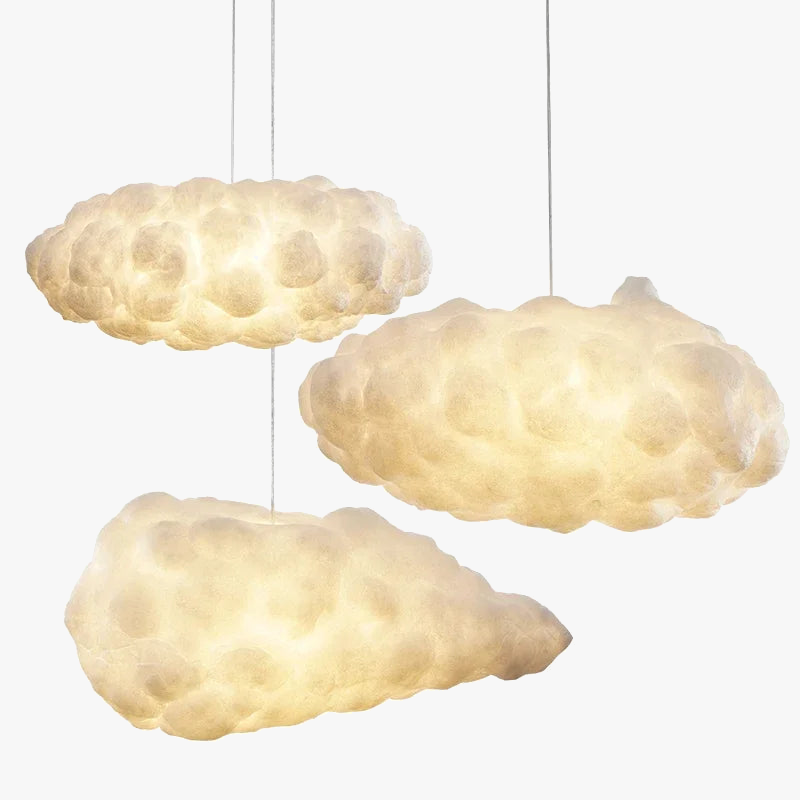 Moderne LED kroonluchter in de vorm van een drijvende wolk voor restaurant
