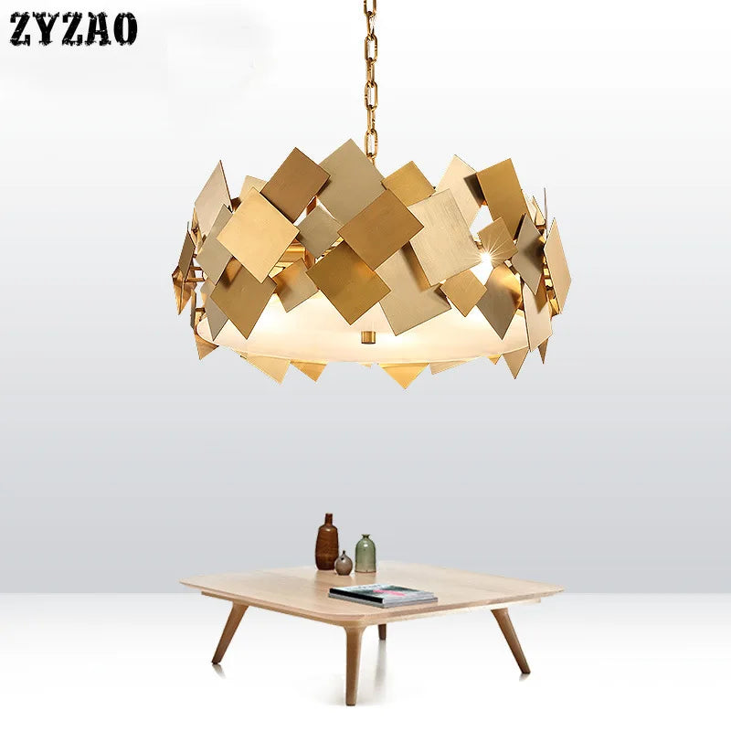moderne Scandinavische led-kroonluchter van staal met acrylkap