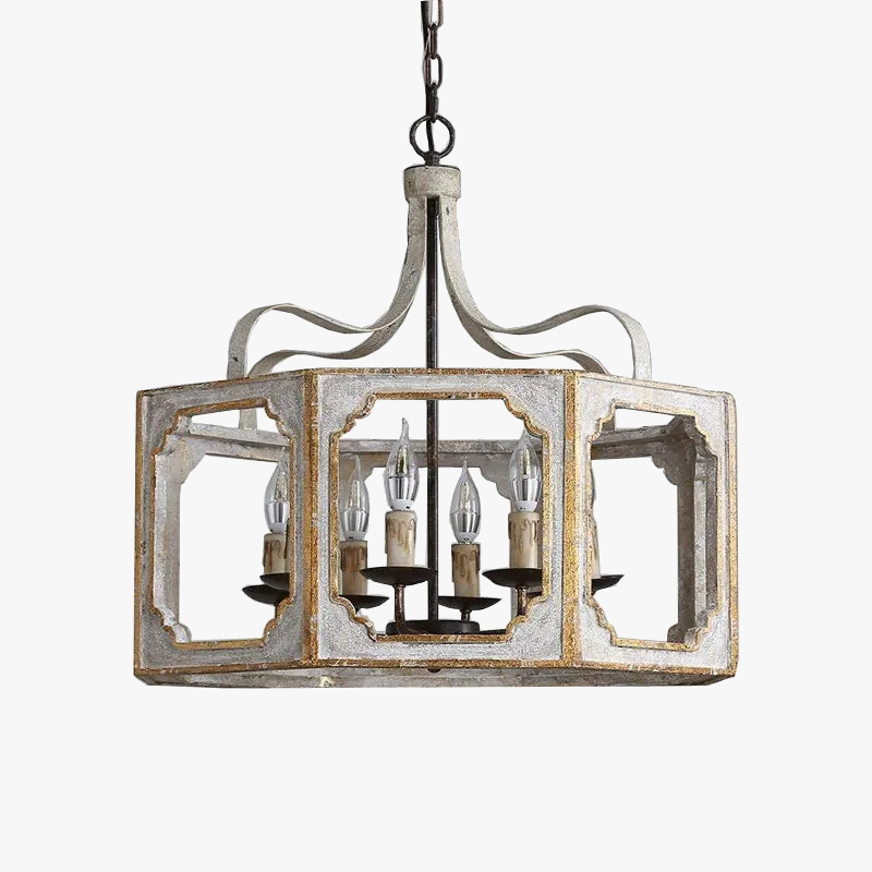 Elegante retro houten hanglamp