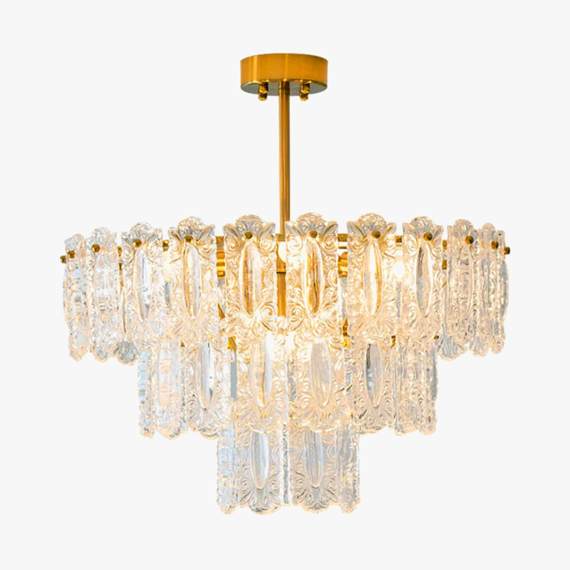 ronde kroonluchter van artistiek glas voor modern interieur