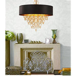 Lustre Rond Noir Doré Moderne Luminaire Chambre