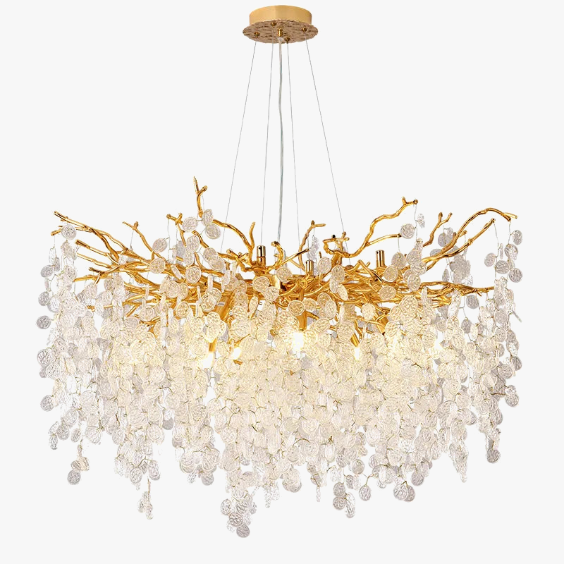 vintage gescheurd glazen kroonluchter voor binnendecoratie met led