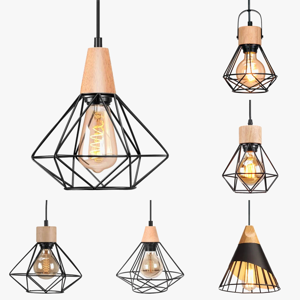 vintage industriële metalen kooi kroonluchter loft verlichting