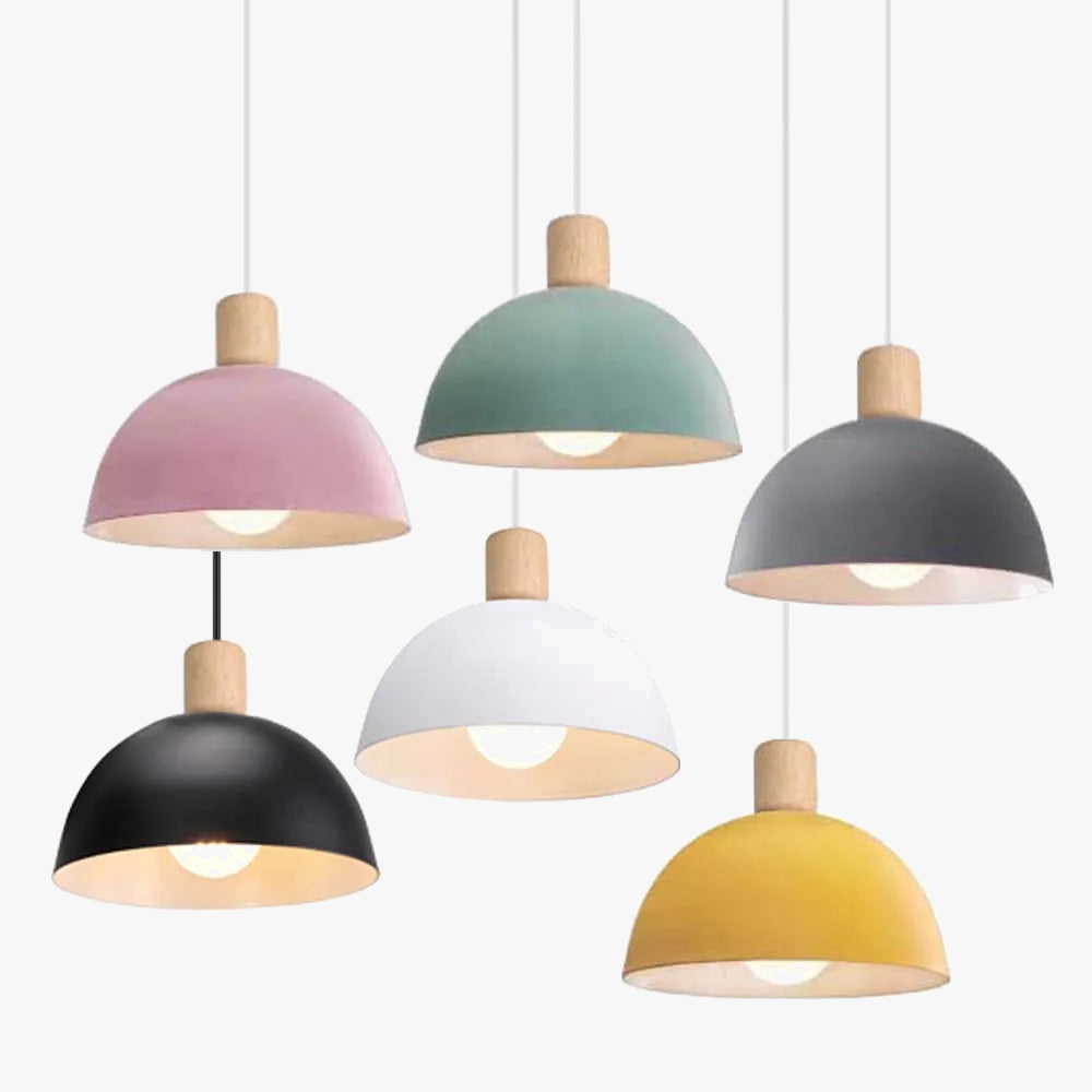 Modern elegante houten kroonluchter met licht