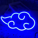 Neon Mural En Forme De Nuage Japonais Bleu