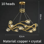 New Luxury Glossy Crystal Ceiling Chandelier Forhall Guest Restaurant Kitchen Yellow G9 Bulb