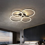 Plafonnier Circulaire Led Salon Moderne B: 5 Led / Noir Blanc Chaud