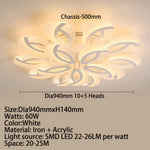 Plafonnier Led Fleur Moderne Jalen 15 Lumières - Blanc Luminaire Chambre