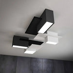 Plafonnier Led Géométrique Moderne Bicolore Luminaire Chambre