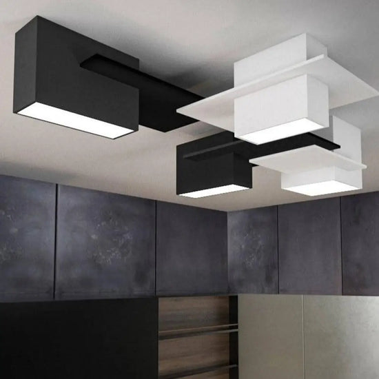 Plafonnier Led Géométrique Moderne Bicolore Luminaire Chambre