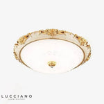 Plafonnier Led Rond Acrylique Doré Luminaire Chambre