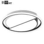 Plafonnier Led Rond Noir Et Blanc / 42X6Cm - 45W Chaude Luminaire Chambre