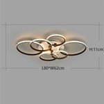 Plafonnier Led Vexler Anneaux Modernes 6 Anneaux Luminaire Chambre