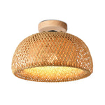 Plafonnier Rond Bambou Naturel Solferino Luminaire Chambre