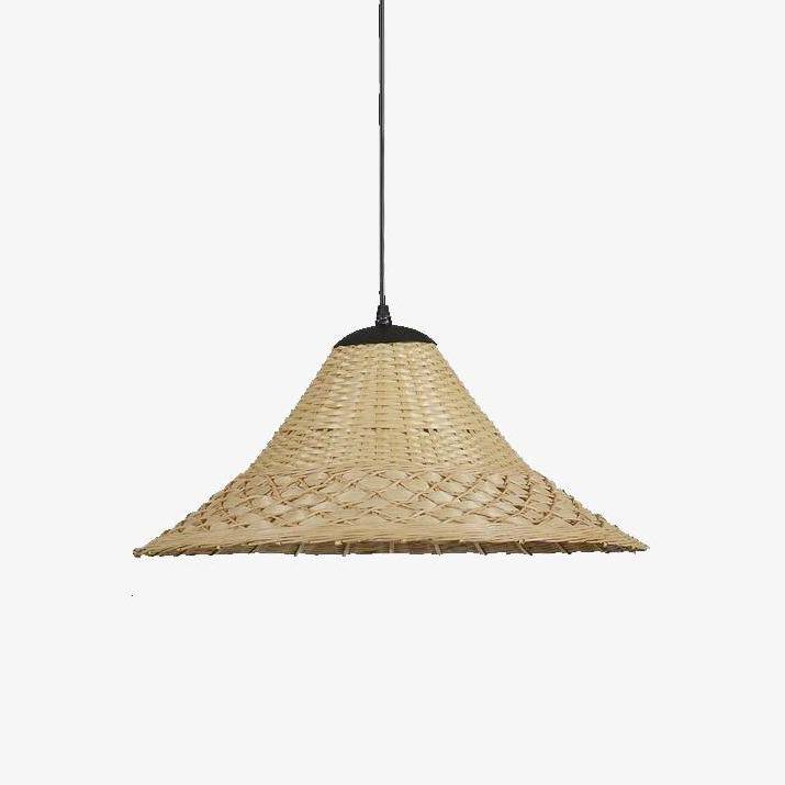 Rustieke LED-hanglamp met rotan lampenkap