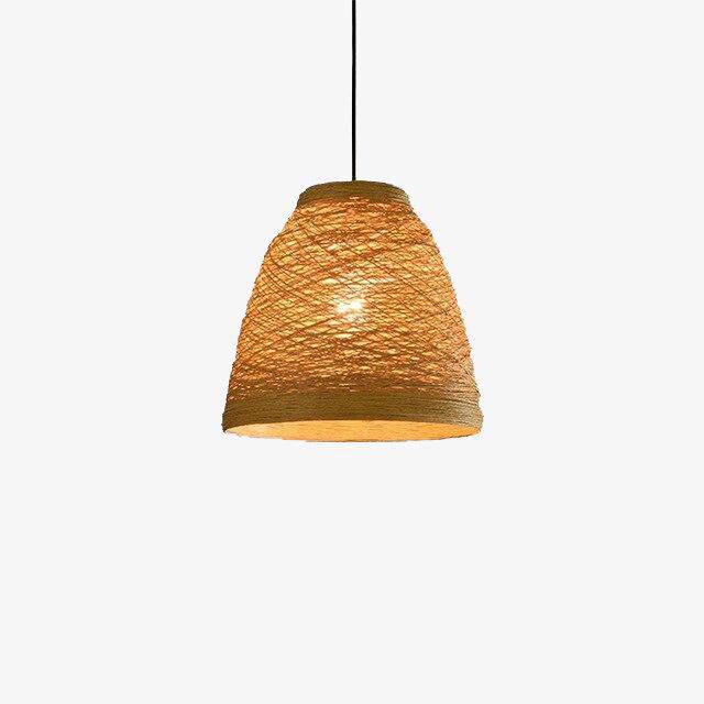 Kleurrijke LED Rotan Hanglamp in Boerderijstijl