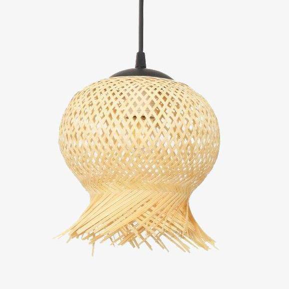 Rotan LED-hanglamp met afgeronde vormen Creatief