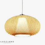 Suspension Bambou Ovale Design Luminaire Chambre