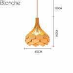 Suspension Bois Et Pétales Colorés Couleur Luminaire Chambre