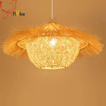Suspension Conique En Bambou Rotin Luminaire Chambre