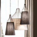 Suspension Led Abat-Jour Tissu Zen Luminaire Chambre