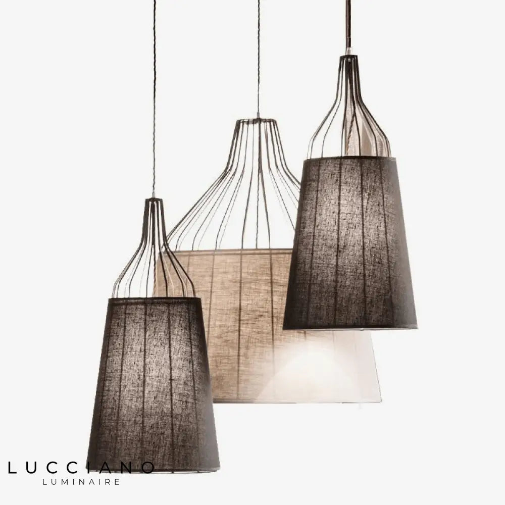 Suspension Led Abat-Jour Tissu Zen Luminaire Chambre