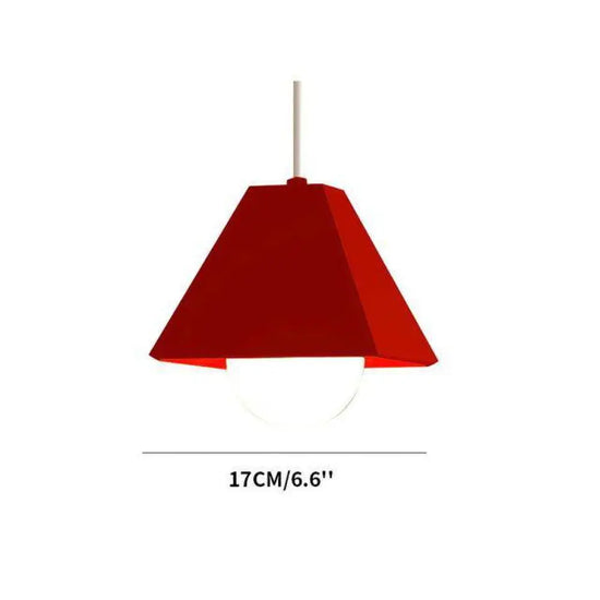 Suspension Led Colorée Triangulaire Rouge Luminaire Chambre