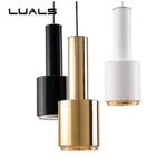 Suspension Led Cylindrique Métallique Luminaire Doré