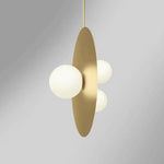 Suspension Led Disque Doré Verre Loft Luminaire Chambre