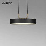 Suspension Led Disque Métal Noir Luminaire Chambre