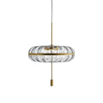 Suspension Led En Verre Rond Doré Luminaire Cuivre