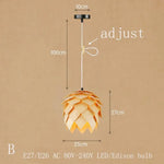 Suspension Led Fleur Bois Pétales B Luminaire Chambre