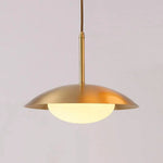 Suspension Led Métal Doré Abat-Jour Luminaire Doré