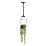 Suspension Led Ovale Métal Noir Moderne Luminaire Chambre