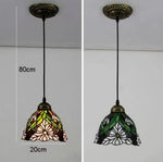Suspension Led Rétro Abat-Jour Floral Marron Luminaire Chambre