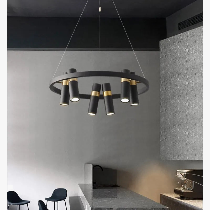 Draaibare LED kroonluchter van smeedijzer met modern design