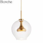 Suspension Led Verre Arrondi Glass Doré / Froide Luminaire Chambre