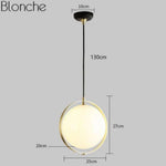 Suspension Led Verre Boule Dorée Luminaire Chambre