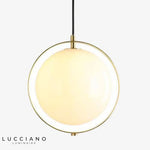 Suspension Led Verre Boule Dorée Luminaire Chambre