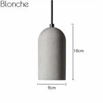 Suspension Led Vintage En Ciment Arrondi Luminaire Cuivre