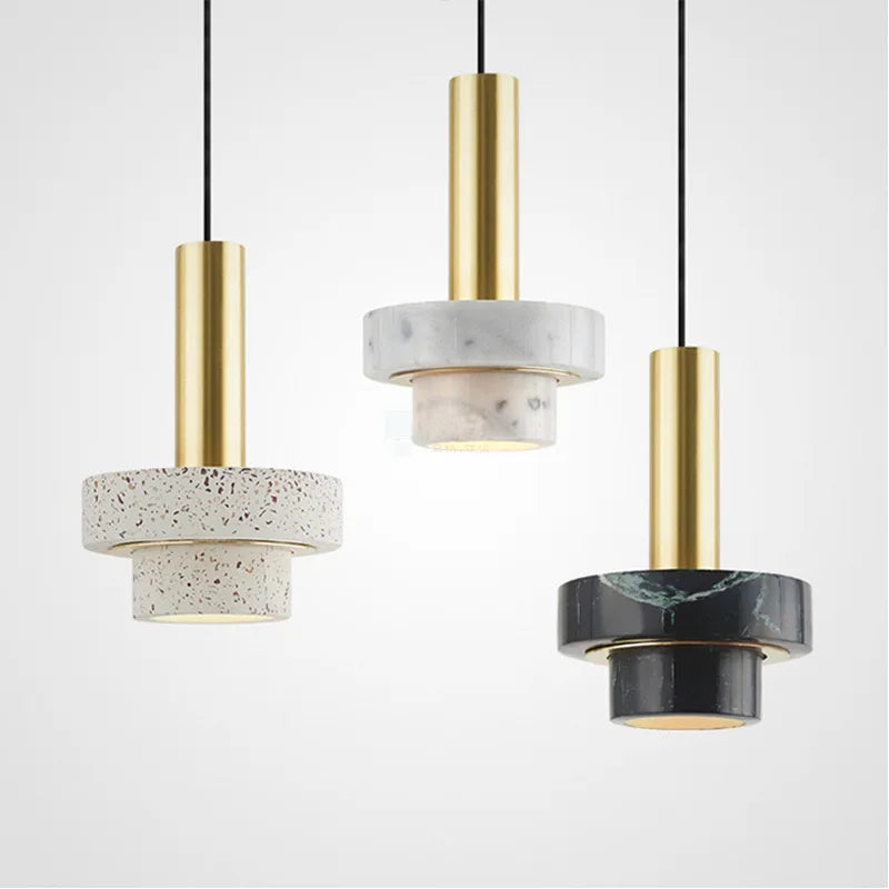 eenvoudige moderne luxe nordieke marmeren hangkroonluchter voor restaurant, gang, café, balkon, bar, bedlampje, decoratieve lamp