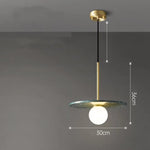 Suspension Marbre Gianna Abat-Jour Plat Vert - 30Cm Luminaire Chambre