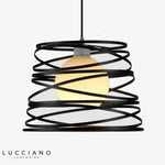 Suspension Spirales Noires Irrégulières Luminaire Chambre