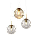 Suspension Verre Fumé Boules Déformées Luminaire Chambre